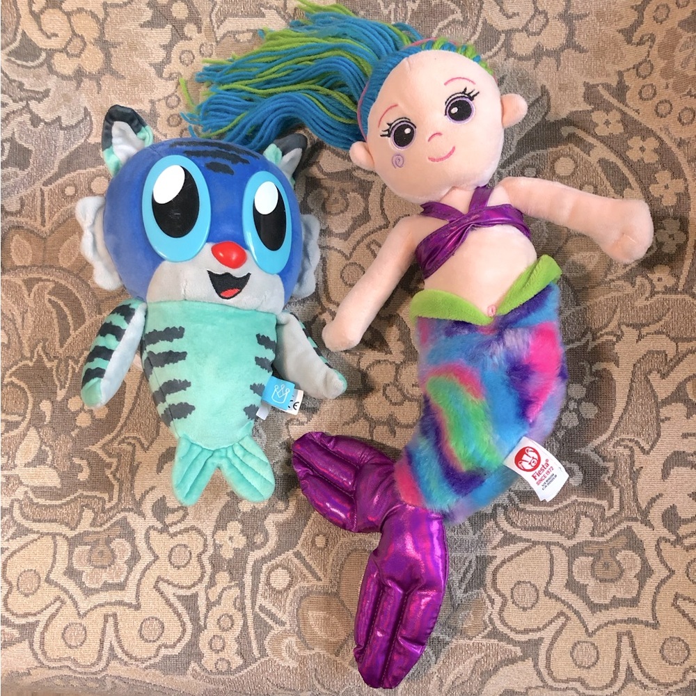 “Rainbow Sherbet” Plush Mermaid Plush & Morphies Merkit Mermaid/Kitten Plush
